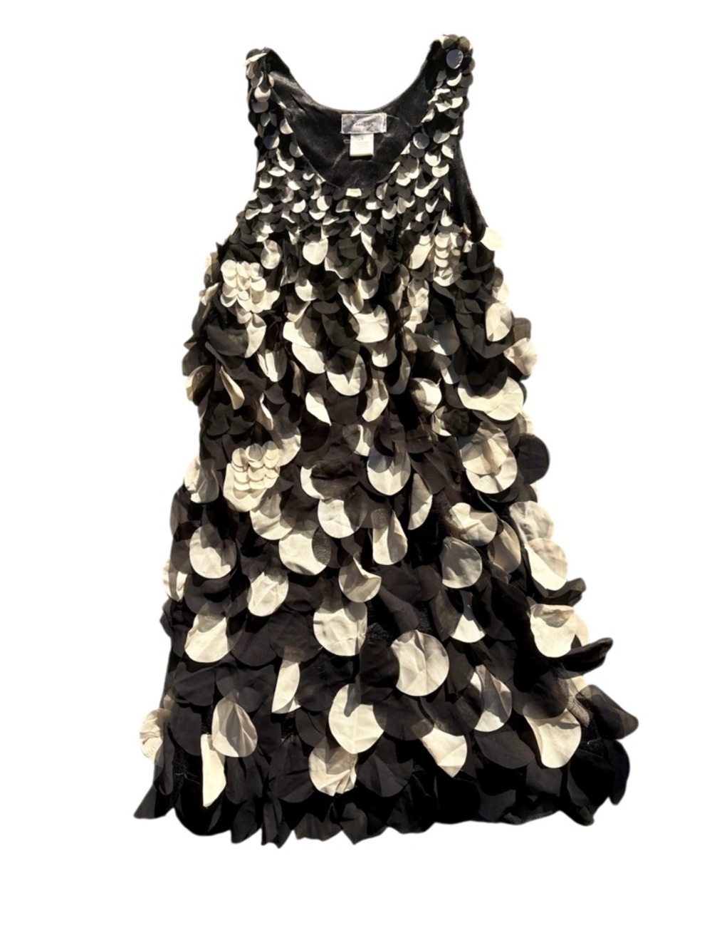 Freeway Y2K Black and Cream Petal Appliqué Dress XS/S